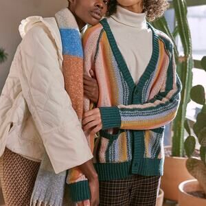 URBAN OUTFITTERS BDG Marius Southwest Stripe Grandpa Cardigan Sweater Medium M